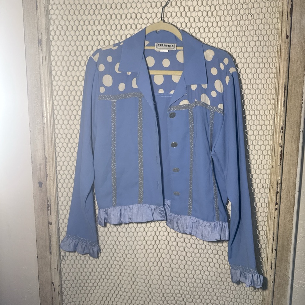 Blue Polka Dot Women's jacket vintage